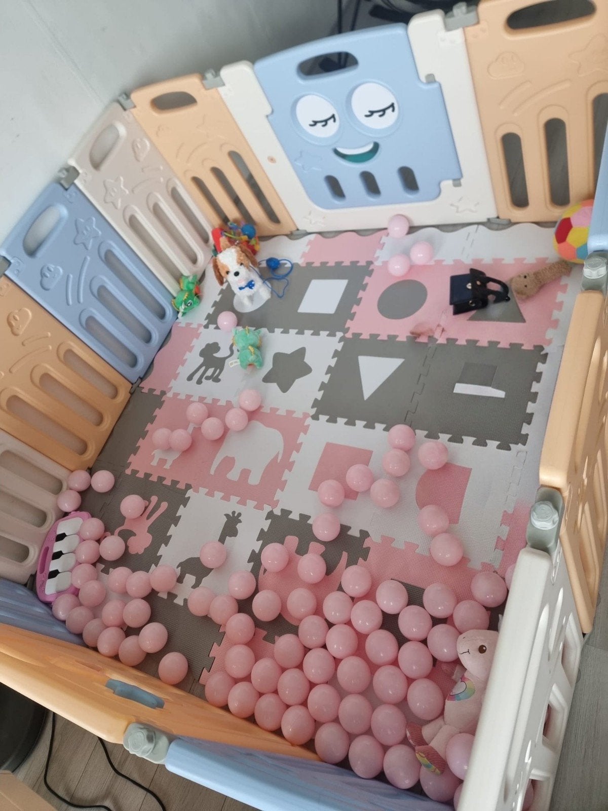 Baby Box veiligheidsrek 150x150 inclusief foam puzzelmat, Ophalen, Zo goed als nieuw
