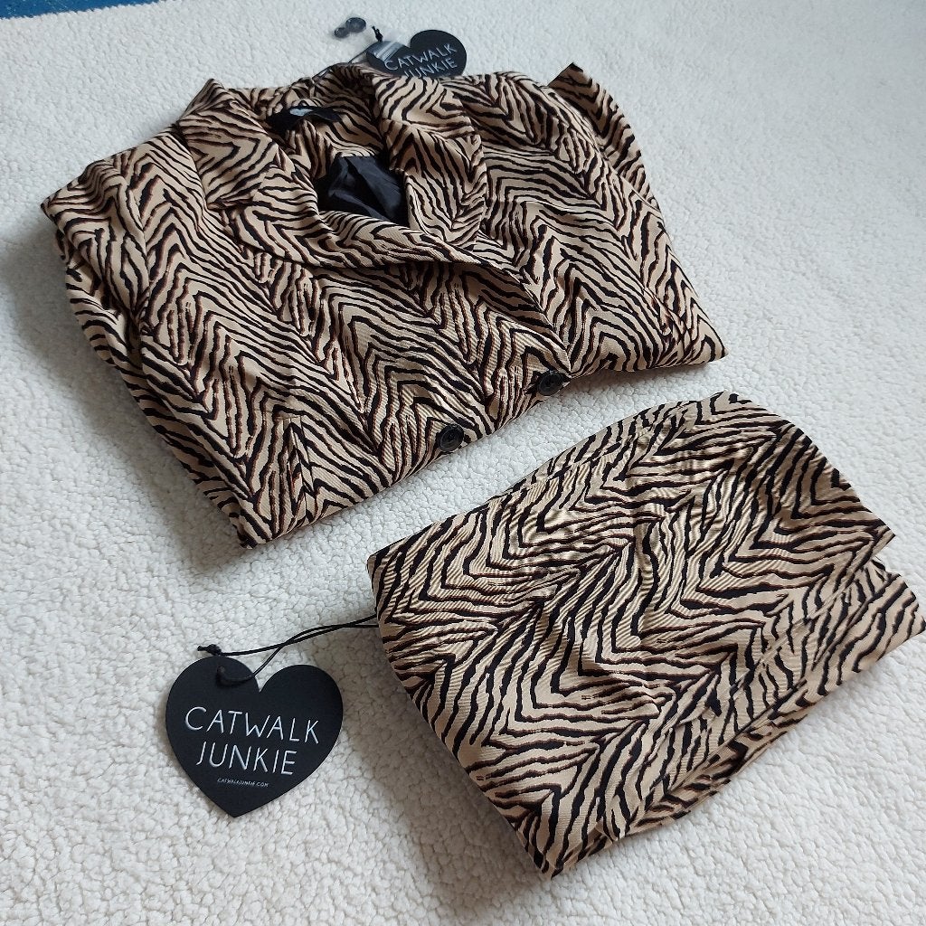 Vrouwenpak met Zebraprint - Catwalk Junkie, Bruin, Ophalen of Verzenden, Zo goed als nieuw, Catwalk Junkie