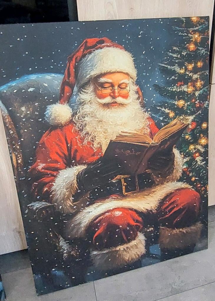 canvas kerstman 90x 120 cm in nieuwstaat, Ophalen