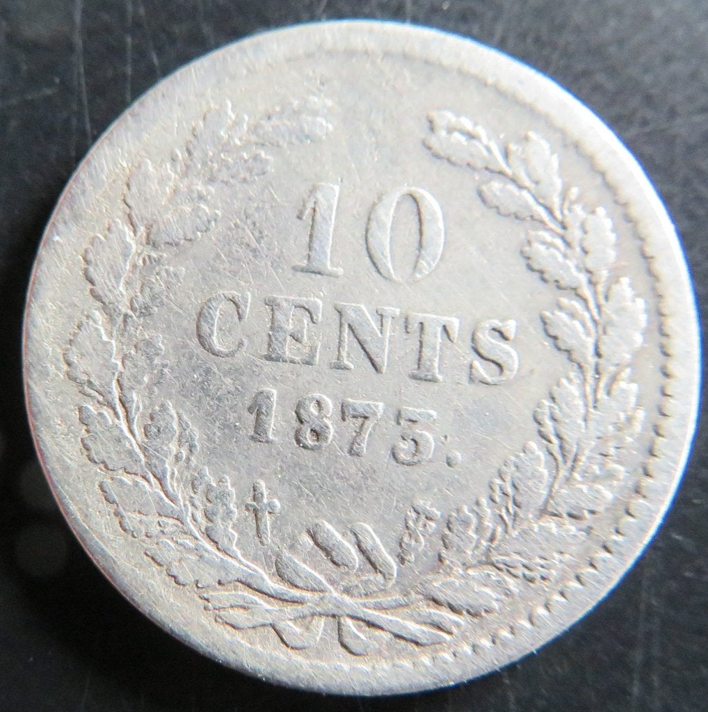 10 Cent 1873, Koning Willem III, Verzenden, Zilver, 10 cent