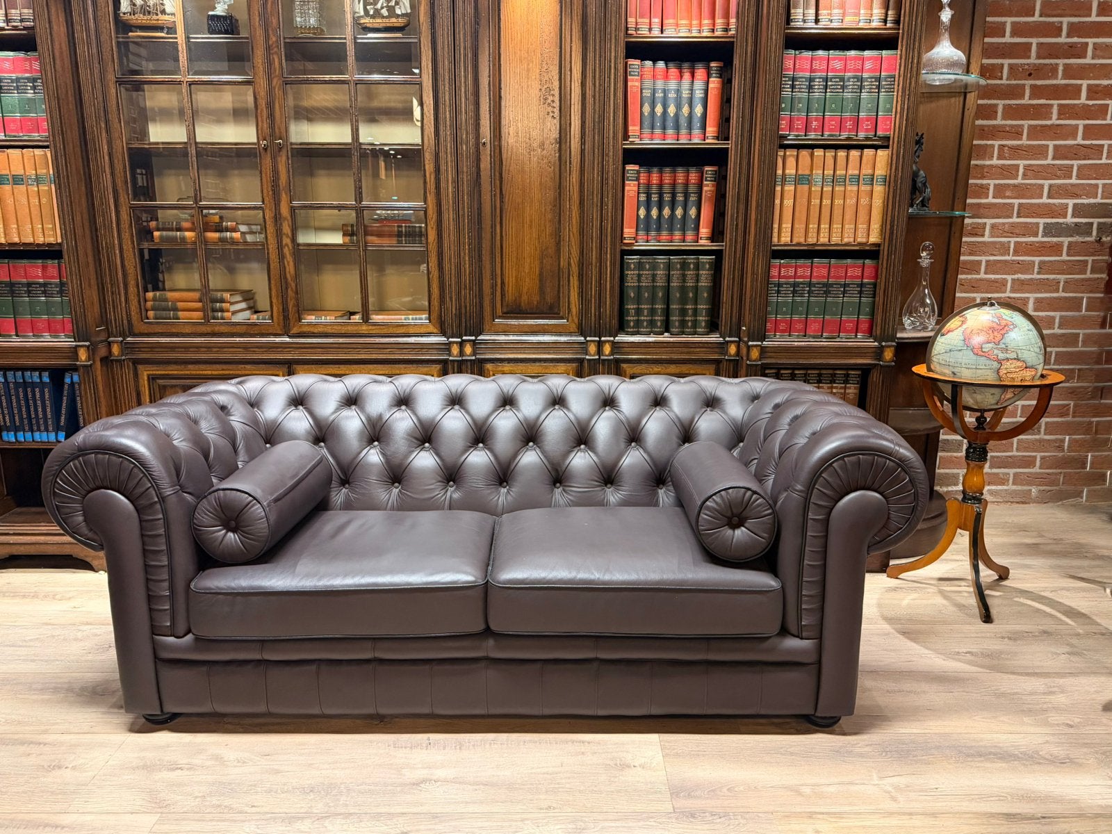 Originele Jan Frantzen Chesterfield Zithoek, Ophalen, Leer, Jan frantzen, Zo goed als nieuw