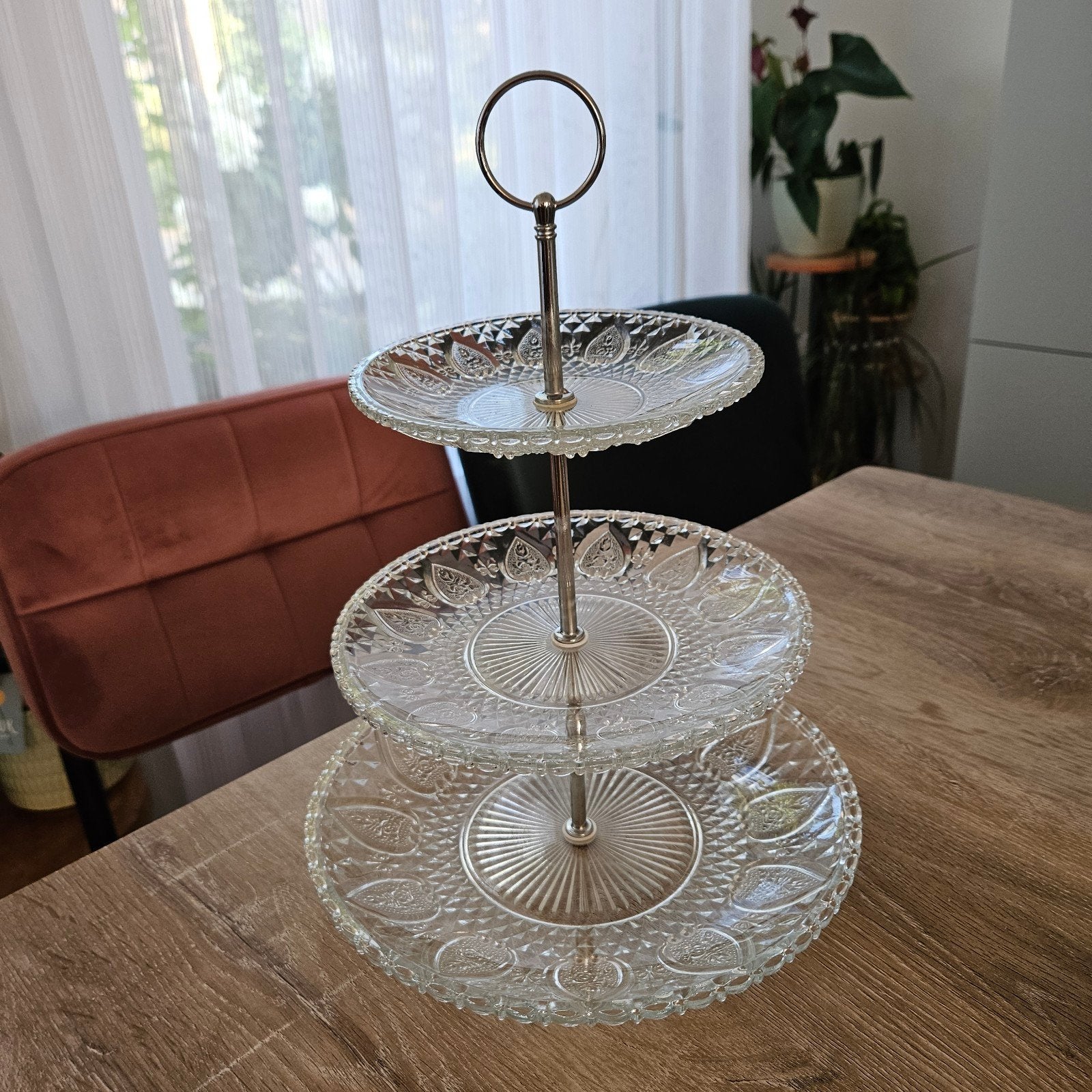 Glazen etagere met 3 lagen, Ophalen