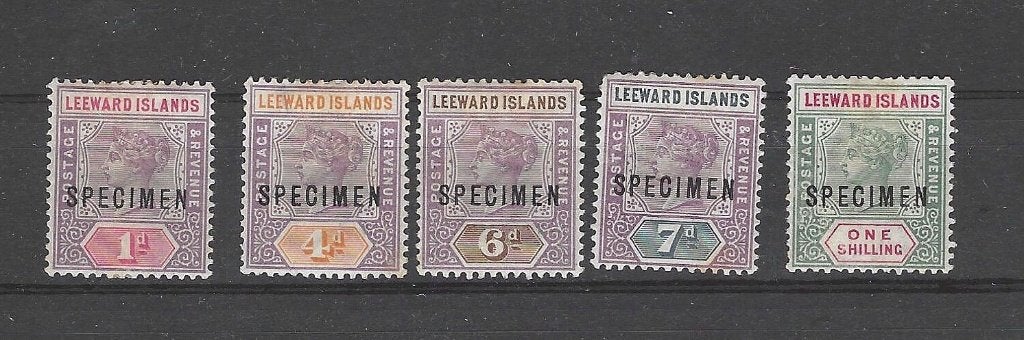 Leeward Islands 1890 met opdruk Specimen ongebruikt, Ophalen of Verzenden, Buitenland