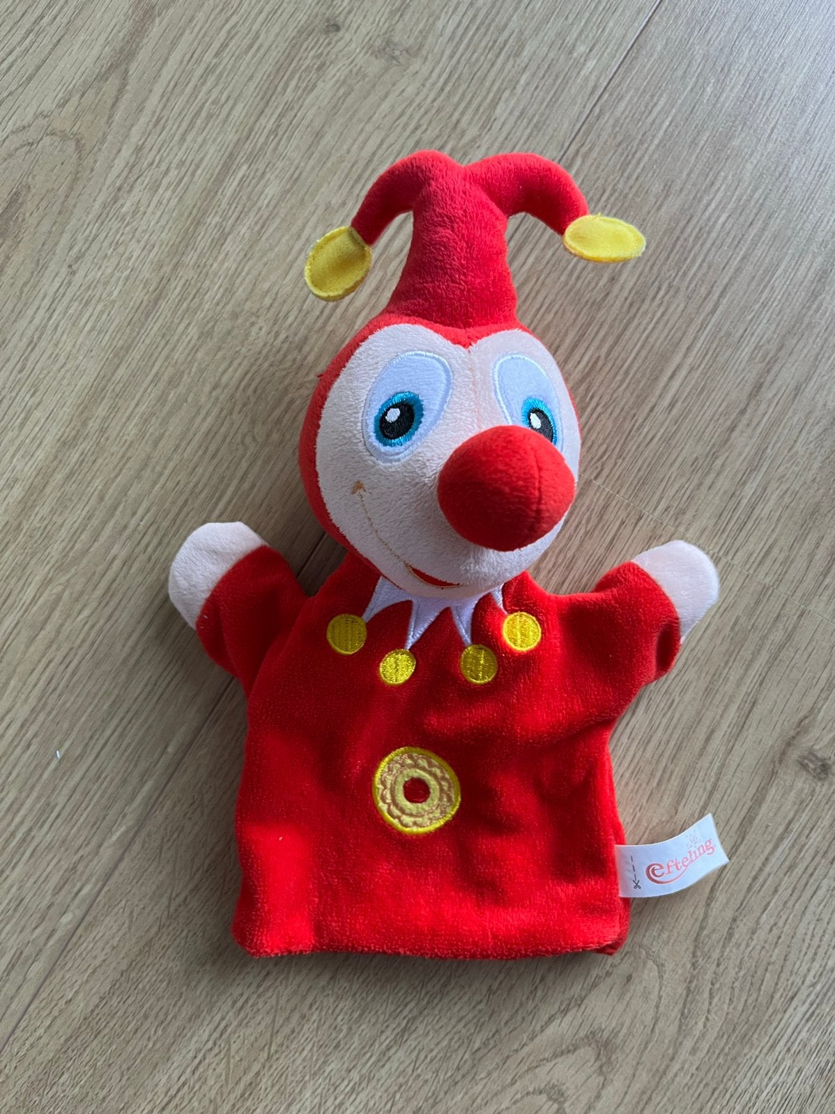 Efteling Jokie Knuffel Handpop - Zo goed als nieuw, Kinderen en Baby's, Ophalen, Overige merken, Overige typen, Rood