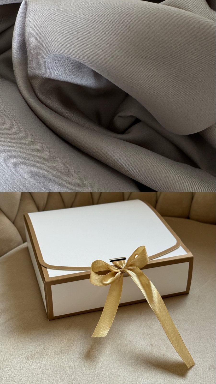 2x Zijden Kussensloop Licht Grijs/Khaki - Nieuw, Overige maten, Hoeslaken of Sloop, Overige materialen, Nieuw