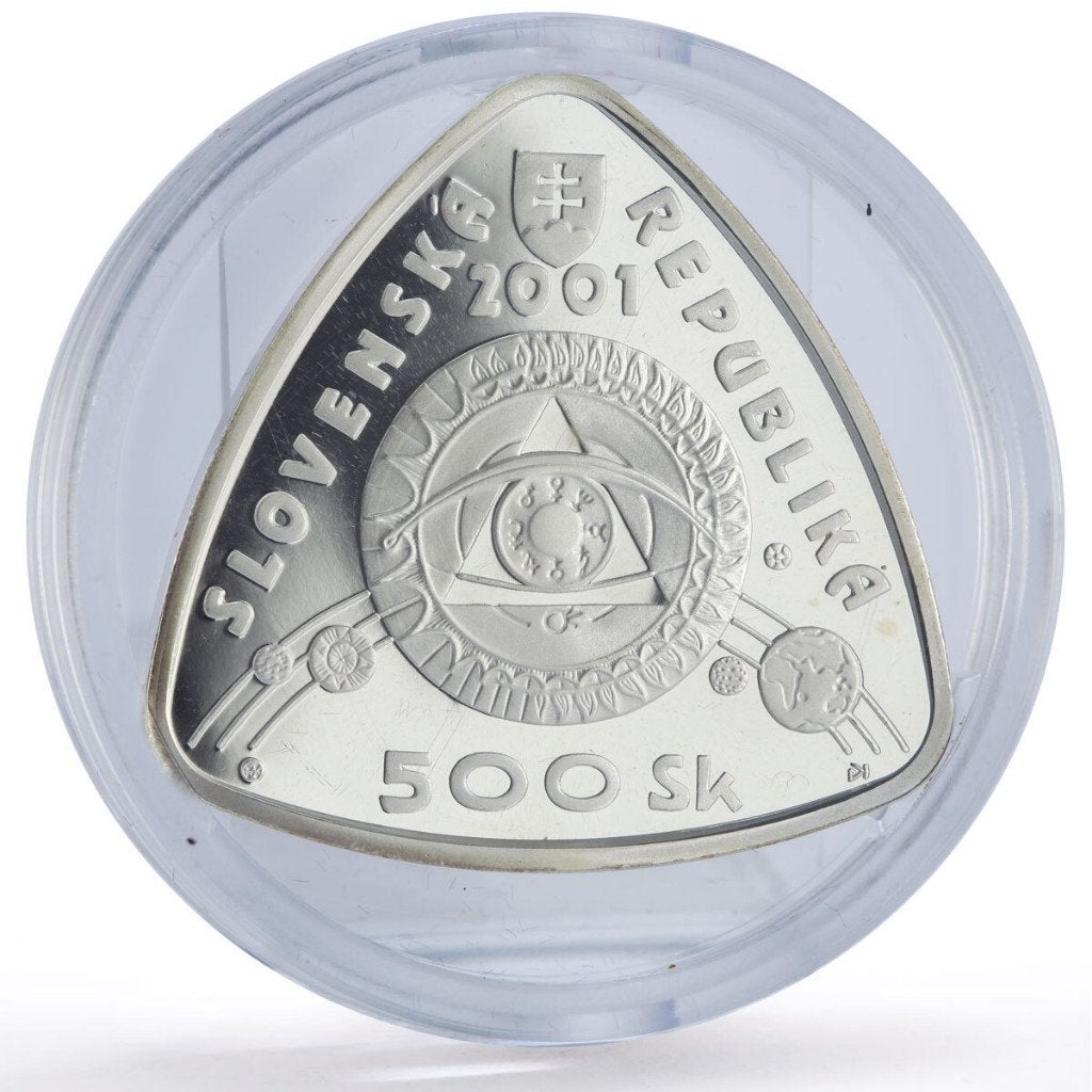 Slowakije 500 Korun 2001, Millenium .999 zilver, ounce proof, Postzegels en Munten, Ophalen of Verzenden, Overige landen, Losse munt