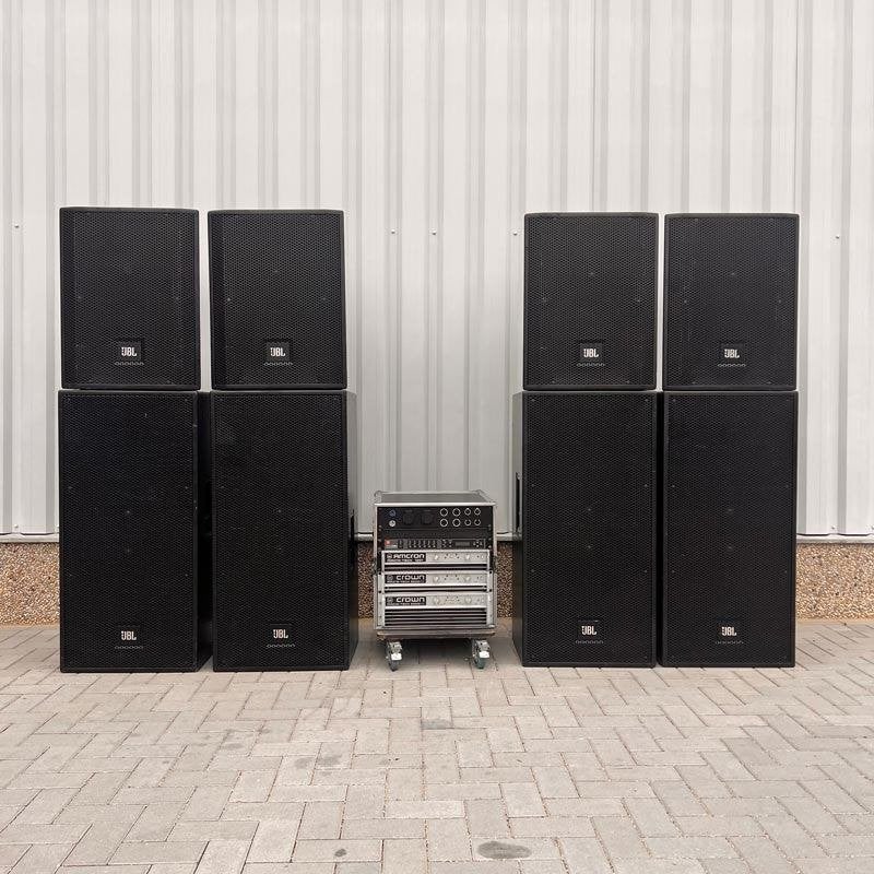 JBL P733 (4) + P746 (4) + Crown amplifier rack, Gebruikt, JBL, Overige typen, Ophalen