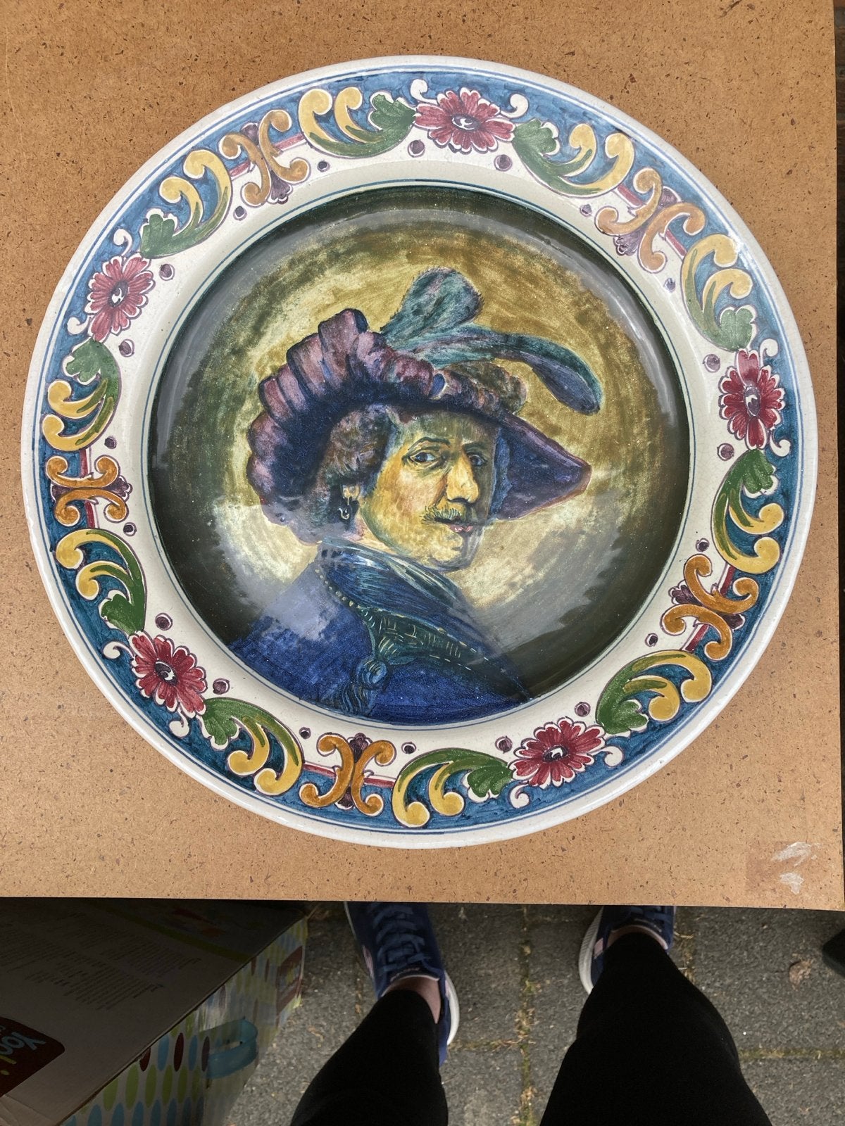 Decoratief Bord met Rembrandt van Rijn Portret, Antiek en Kunst, Ophalen