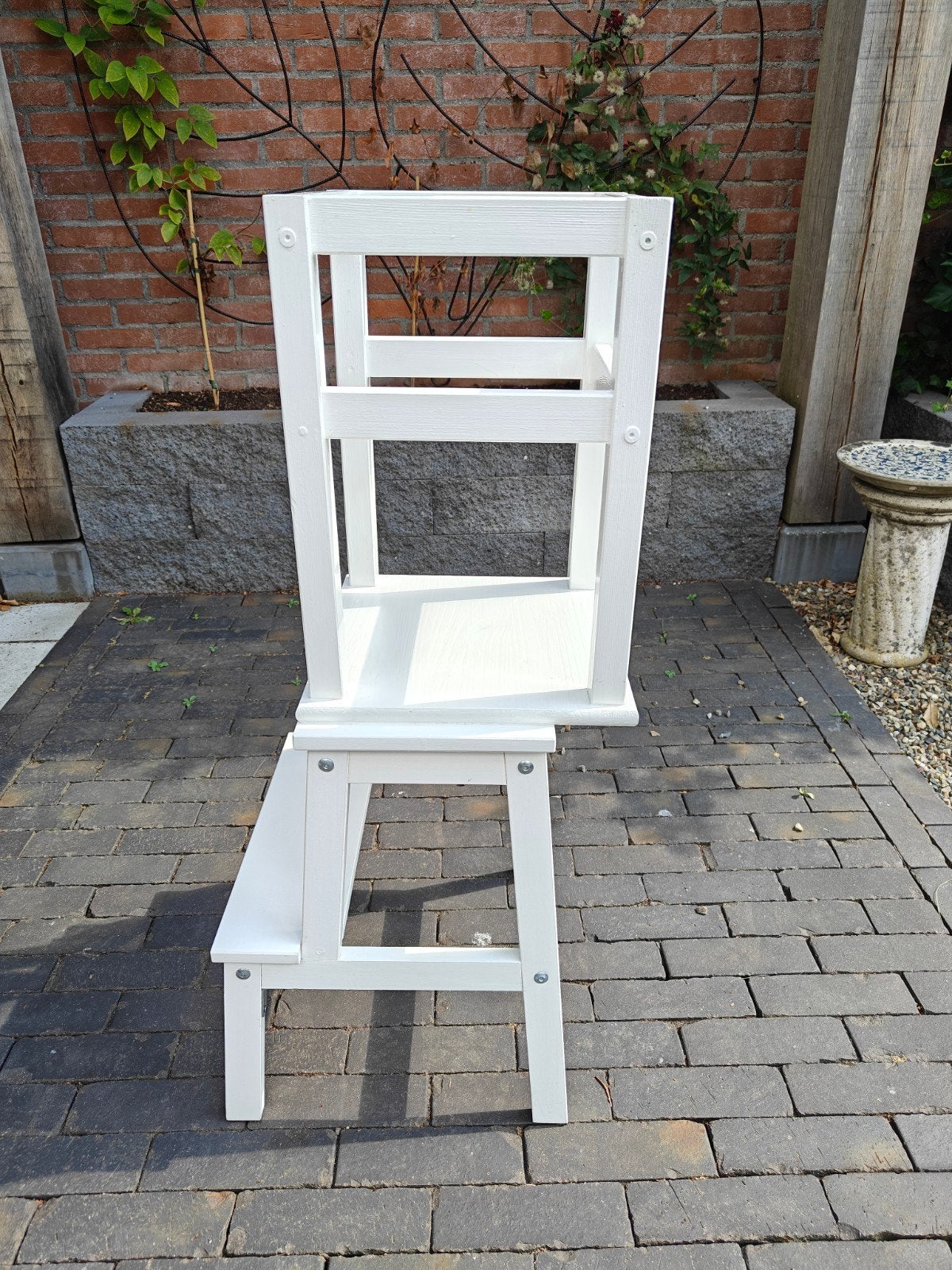 Witte houten leertoren / keukenhulp voor kinderen, Ophalen, Gebruikt, Overige typen