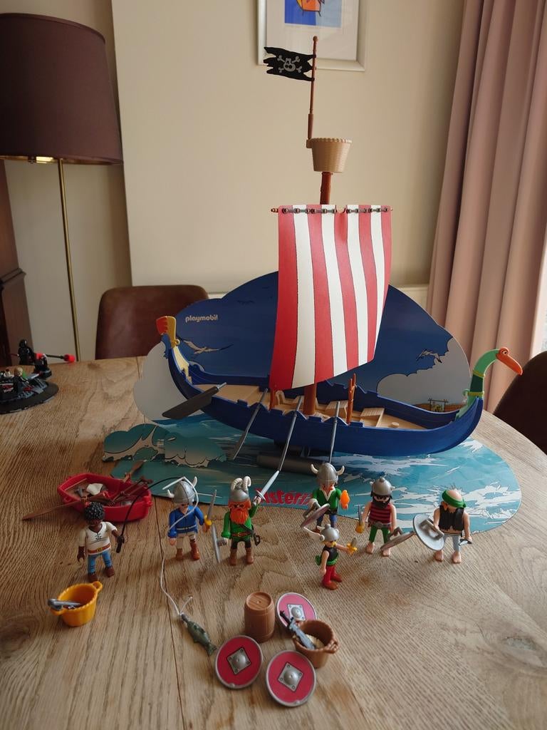 Playmobil Asterix Vikingschip met figuren en accessoires, Ophalen of Verzenden, Zo goed als nieuw, Complete set