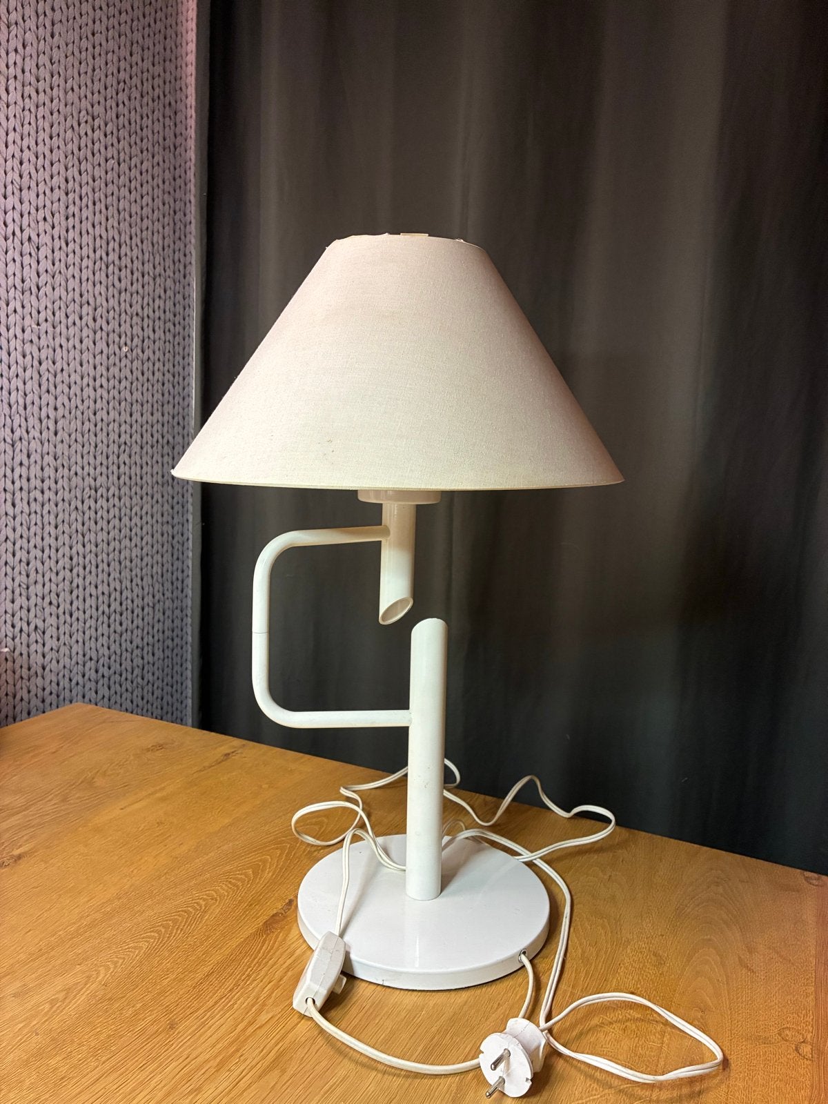 Dijkstra swivel lamp tafellamp vintage jaren 80, Ophalen, Gebruikt, Wit, Met kap