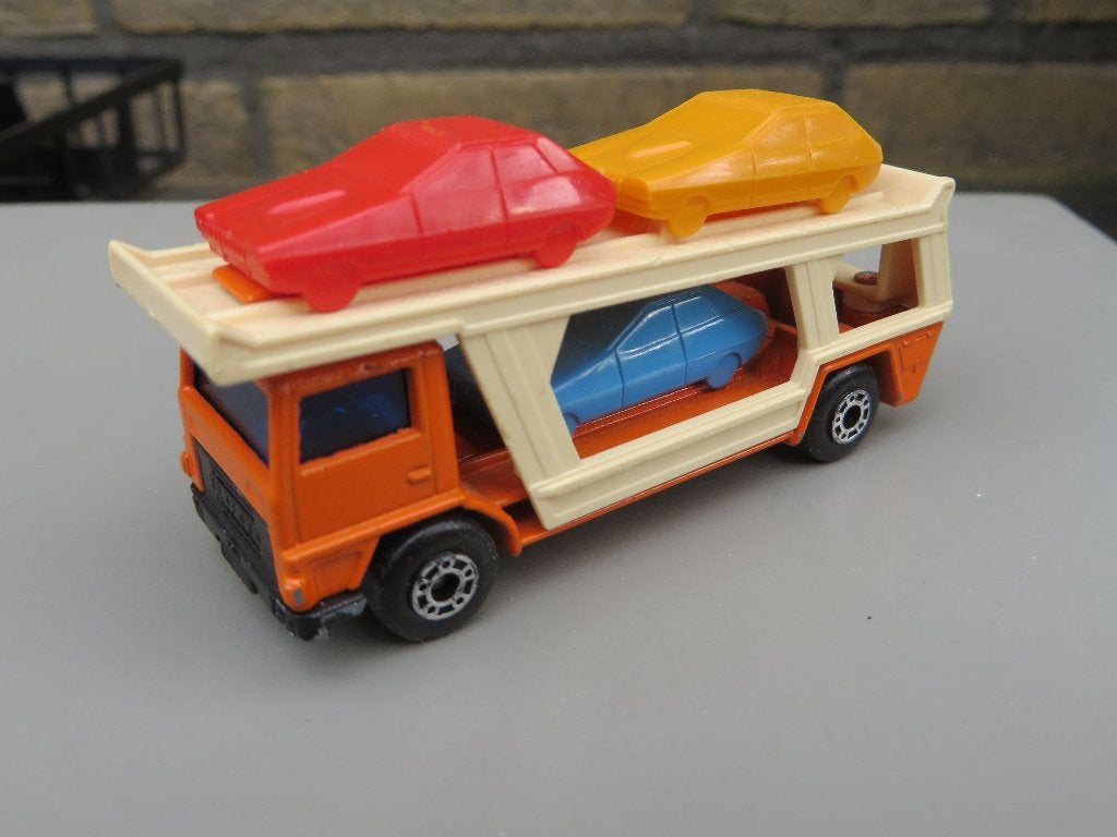 Matchbox Car Transporter oranje, Ophalen of Verzenden, Gebruikt, Bus of Vrachtwagen