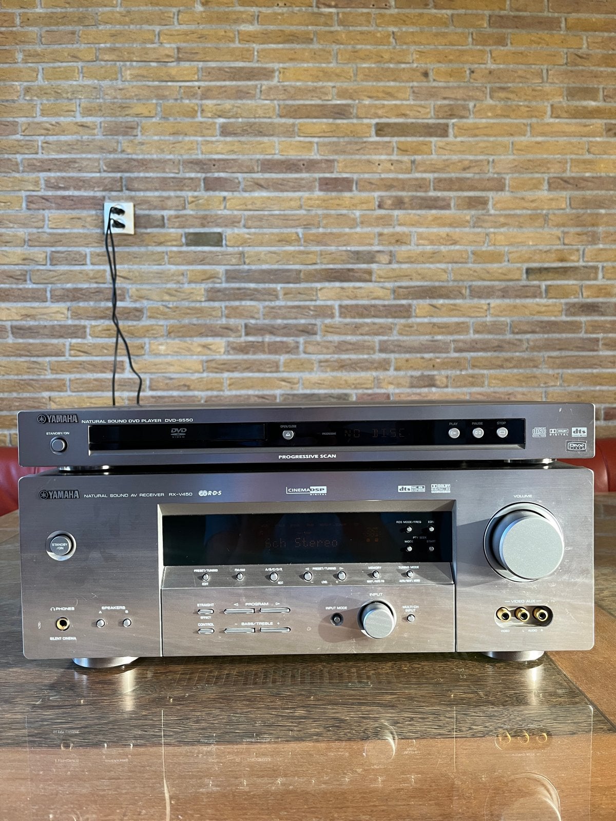 Yamaha Home Cinema Set (RX-V450, DVD-S550, NS-P240), Gebruikt, 5.1-systeem, Minder dan 40 watt, Dvd-speler