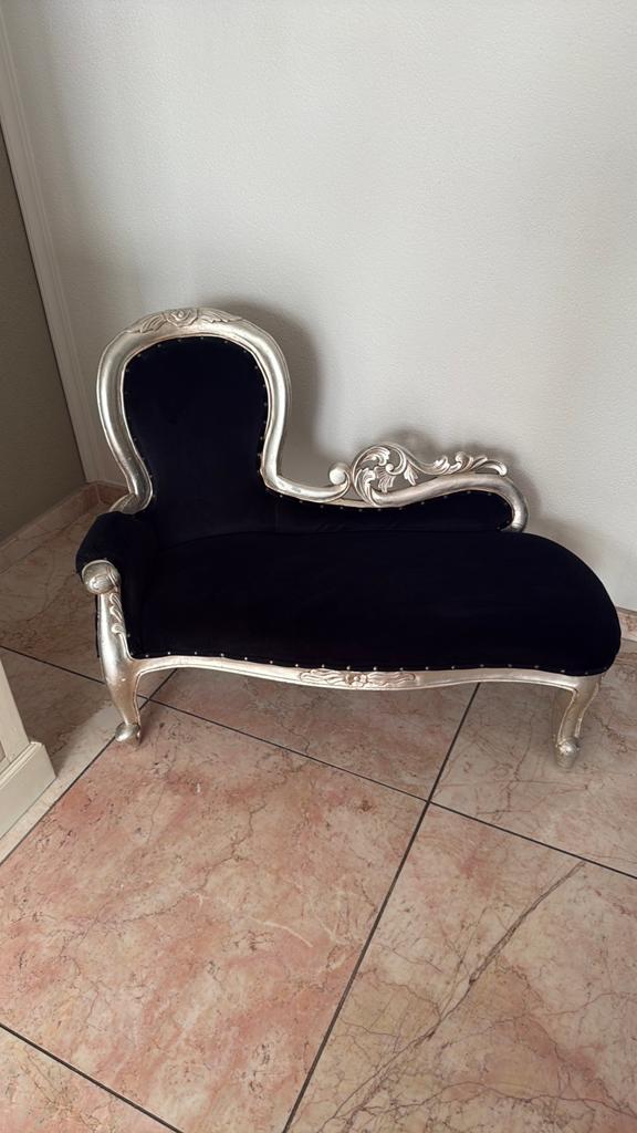 Sierlijke chaise longue brocante style, Ophalen, Gebruikt, Tweepersoons, 75 tot 100 cm
