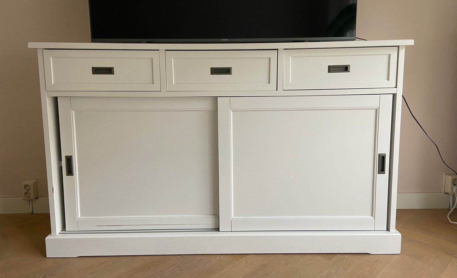 IKEA Havsta TV-meubel/dressoir wit, Ophalen, Gebruikt, 100 tot 150 cm, Minder dan 100 cm