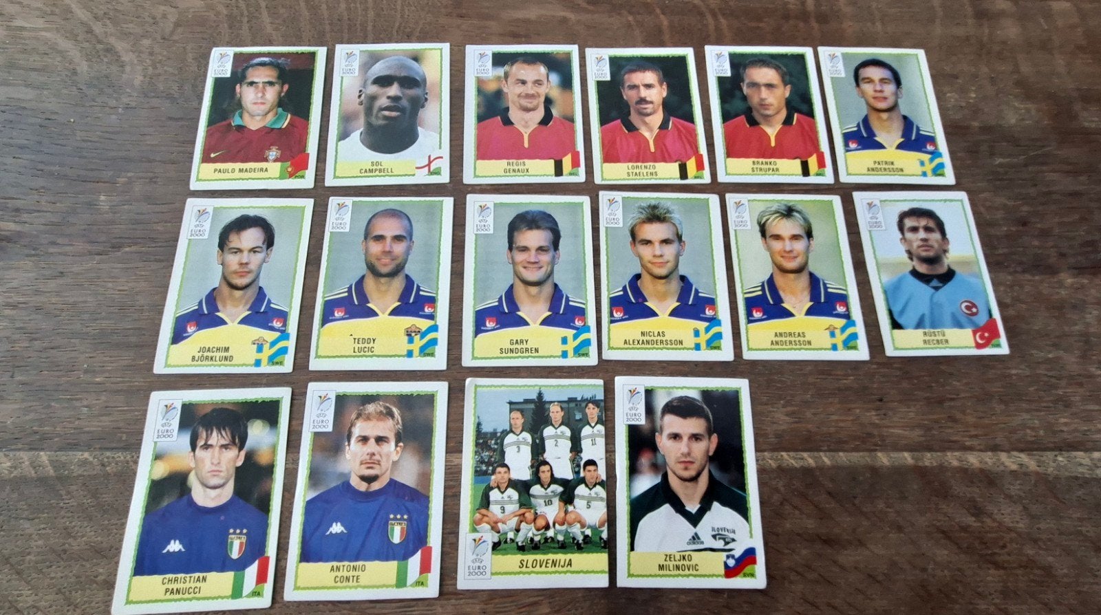 Panini voetbalplaatjes Euro 2000 - Diverse spelers, Ophalen of Verzenden, Poster, Plaatje of Sticker
