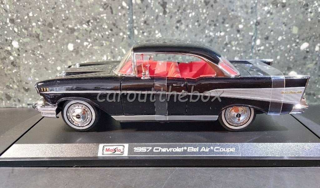 Chevrolet Bel Air Coupe 1957 zwart 1:18 Maisto MA271, Hobby en Vrije tijd, Verzenden, Nieuw, Auto, Maisto