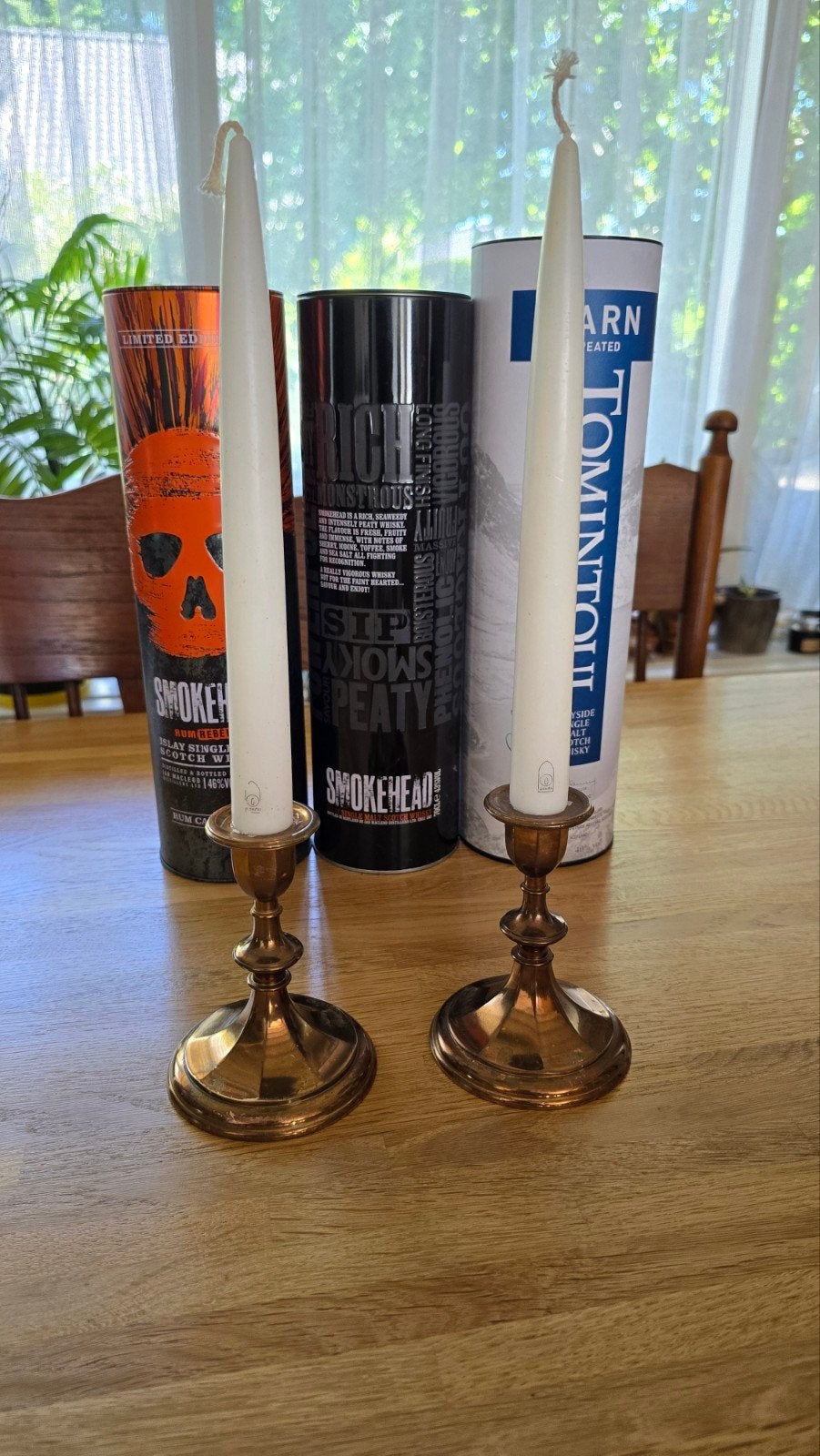 Vintage Scandia Malm Zweedse messing kandelaars uit 1950-60, Huis en Inrichting, Ophalen