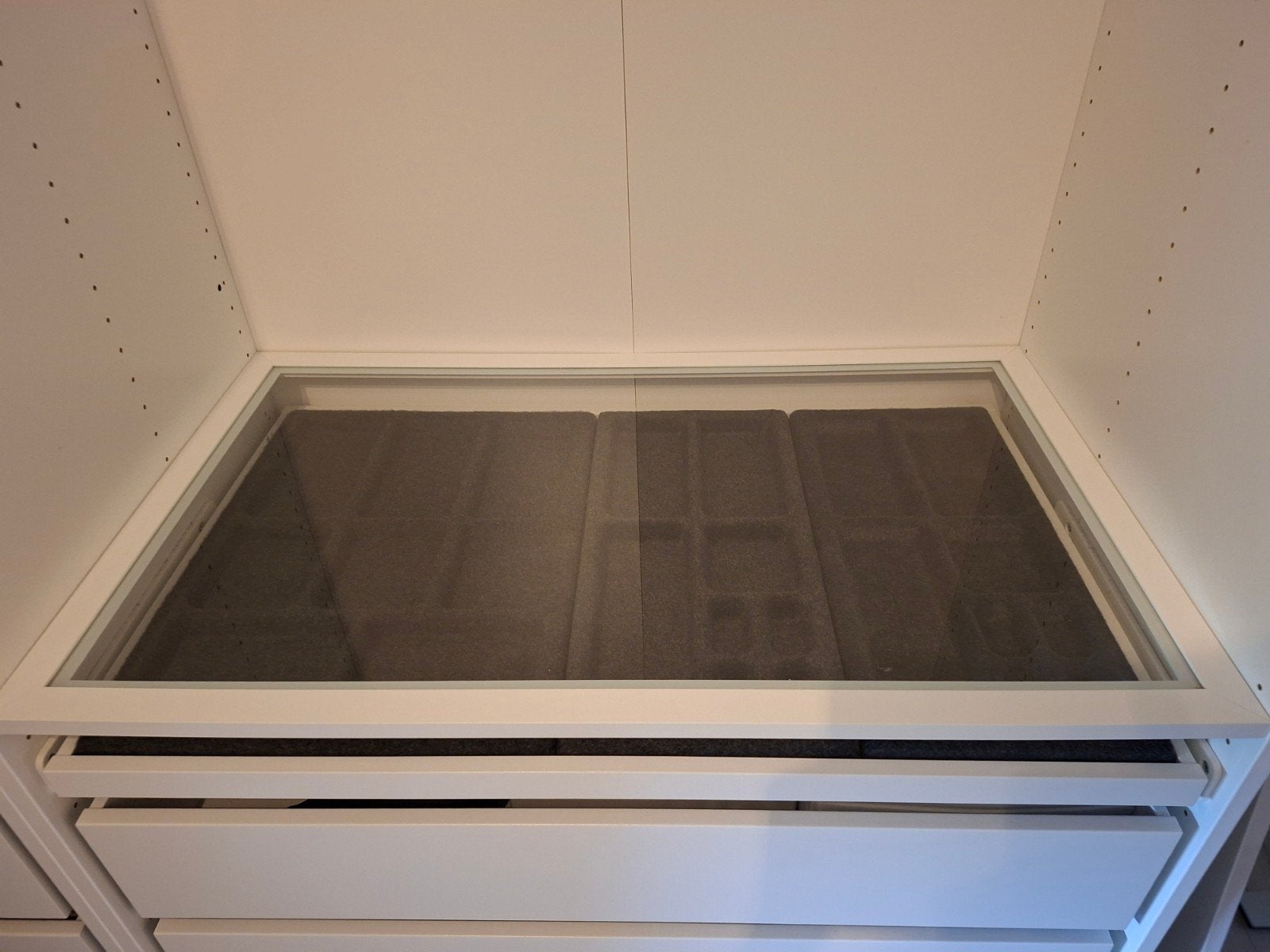 IKEA PAX lade met glazen front en viltinzet, Ophalen, Overige houtsoorten, 50 tot 100 cm, Zo goed als nieuw