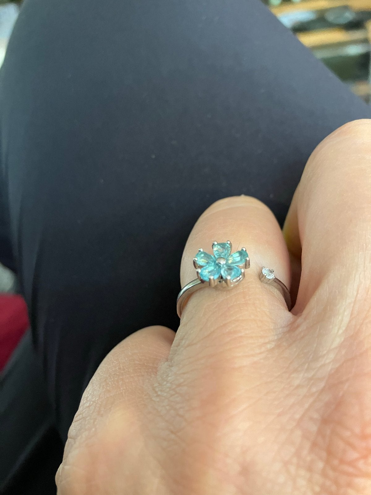 Ascella Fidget Spinningring - Lichtblauwe Bloem, Overige materialen, Blauw, Nieuw, Ophalen of Verzenden