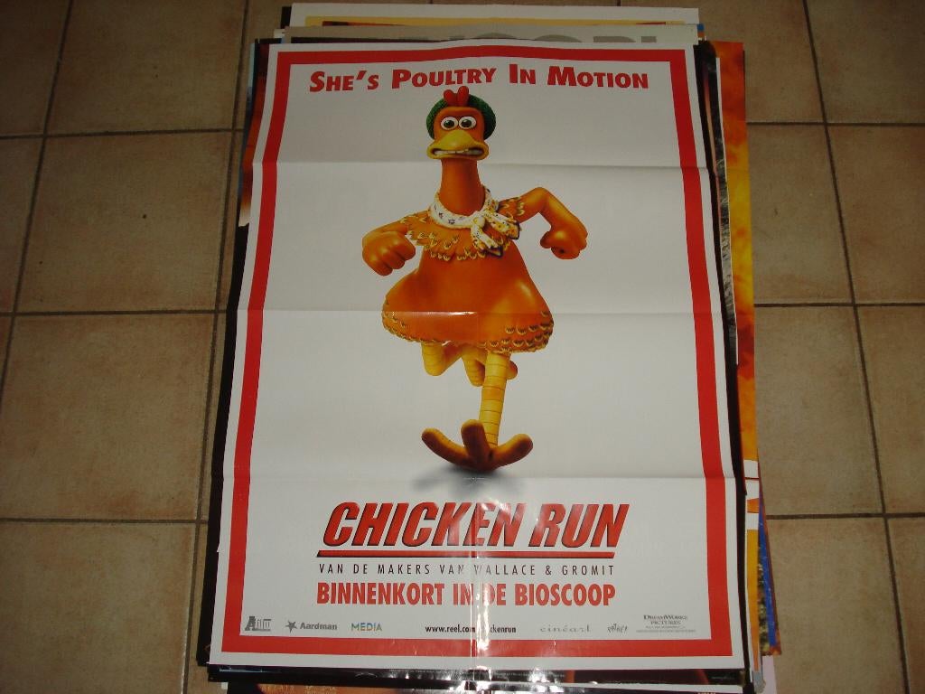 Chicken Run Filmposter, Ophalen of Verzenden, Zo goed als nieuw, A1 t/m A3, Film en Tv
