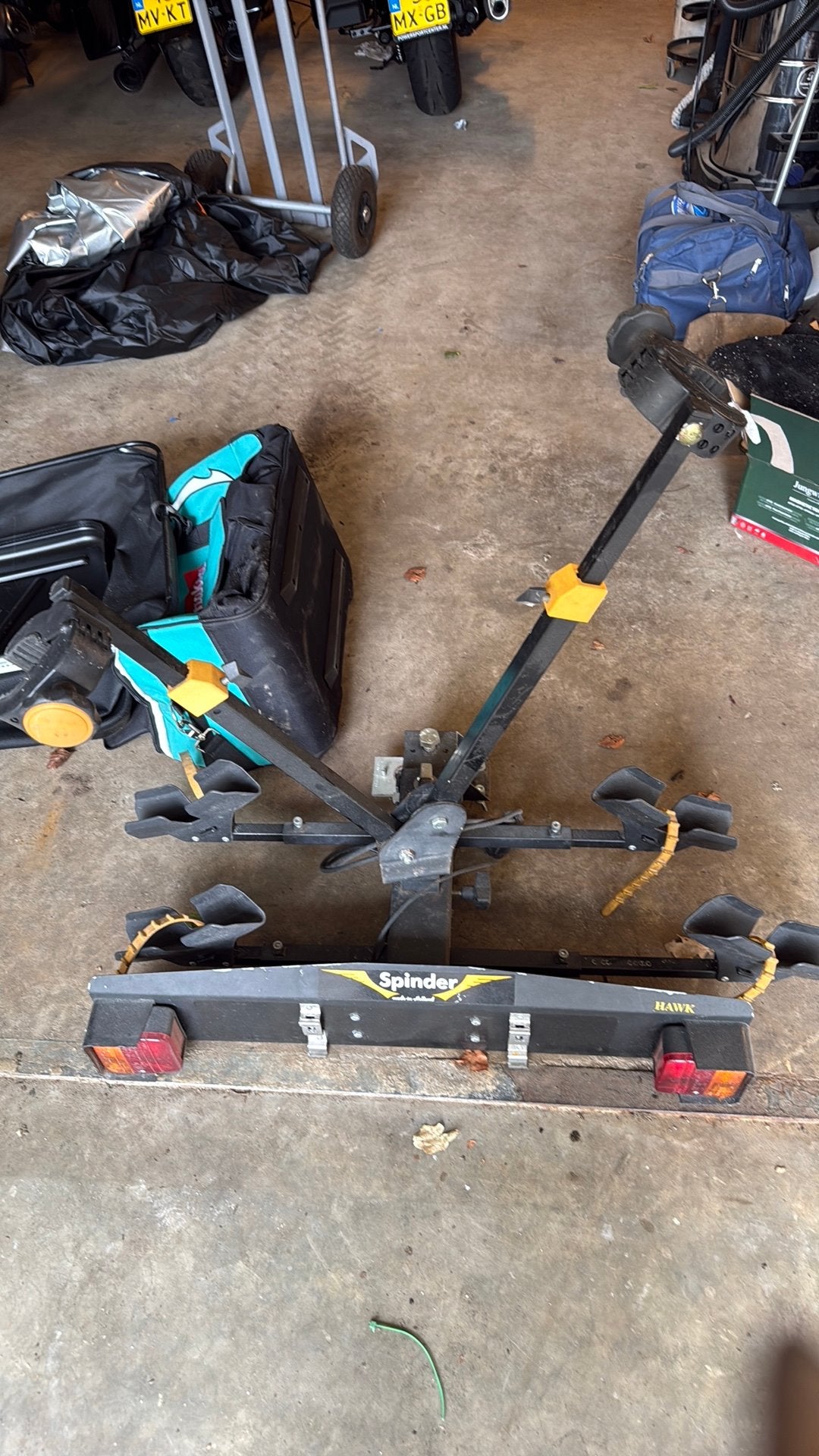 Fietsdrager voor twee fietsen merk Spinder, Ophalen, 2 fietsen, Gebruikt, Trekhaakdrager