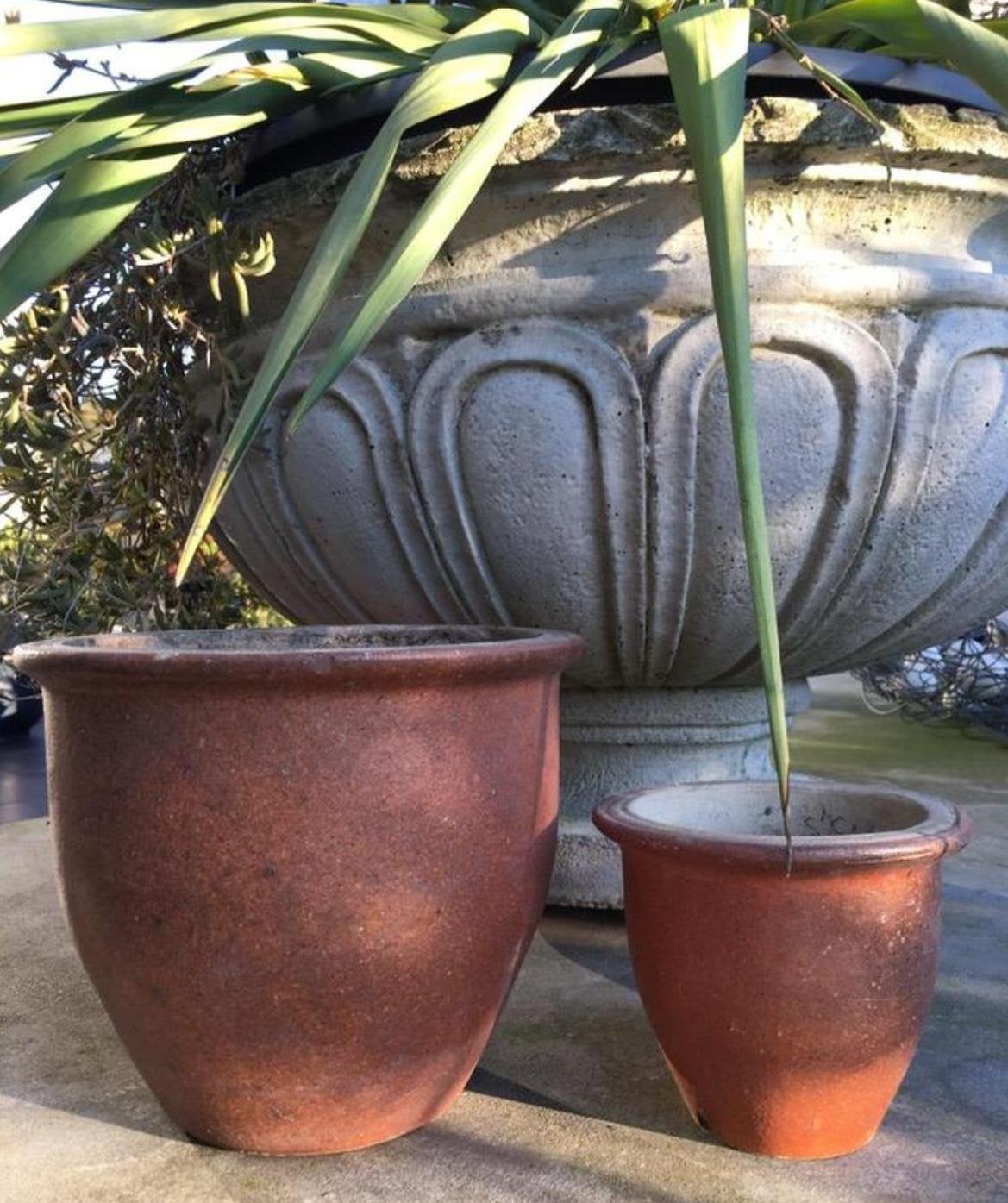 Oud Hollandse kwaliteit terracotta bloempotten diverse maten, Ophalen, Rond, Zo goed als nieuw, Binnen
