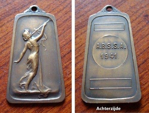 Bronzen Belgische medaille, A.B.S.S.A. 1941, Verzenden, Brons, Buitenland