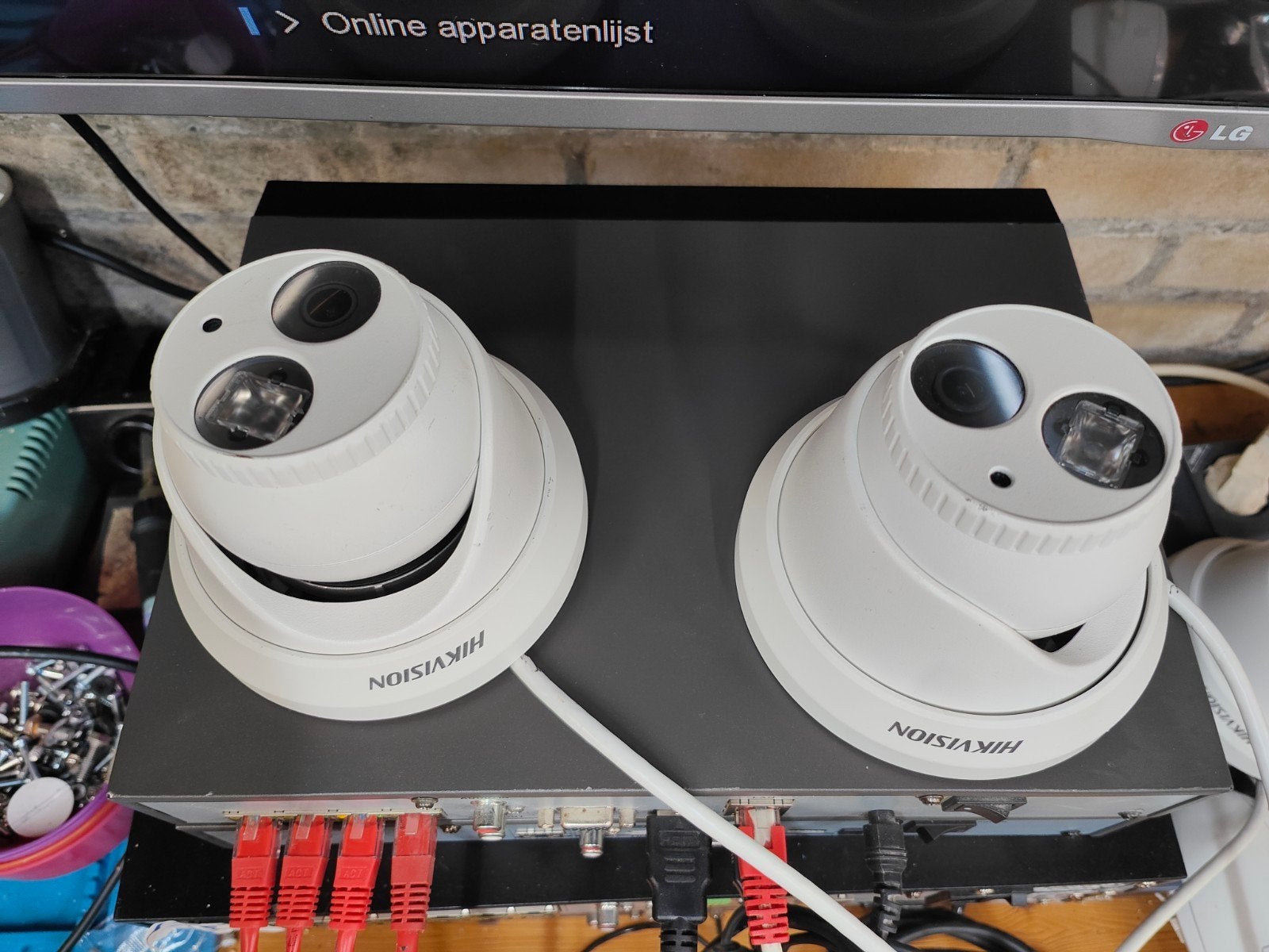 Hikvision nvr DS-7604NI-K1/4 + 4 camera's, Ophalen of Verzenden, Gebruikt, Buitencamera