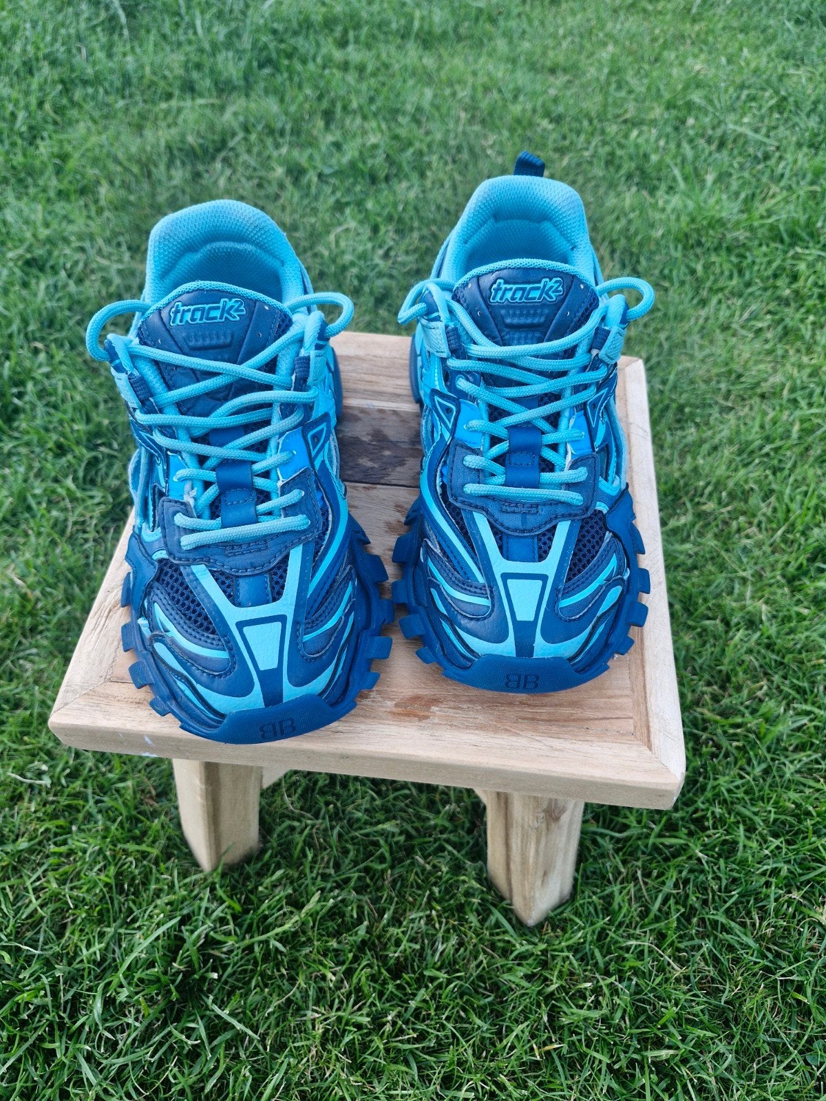 Originele Blauwe Balenciaga Track Sneakers met doos en bon, Ophalen, Zo goed als nieuw, Blauw, Sneakers of Gympen