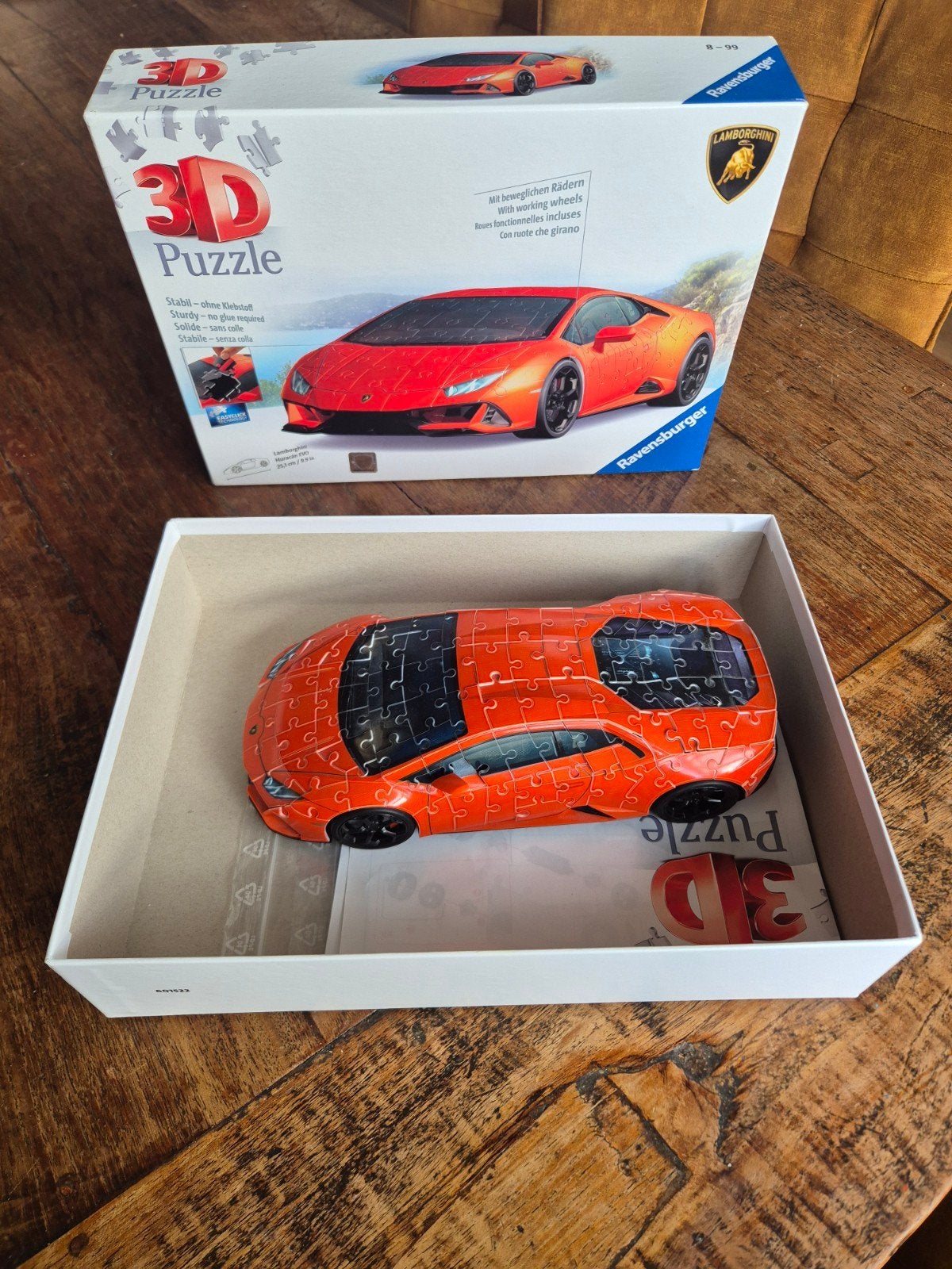 Ravensburger 3D Puzzle Lamborghini Huracán EVO, Ophalen of Verzenden, Meer dan 50 stukjes, Zo goed als nieuw, 6 jaar of ouder