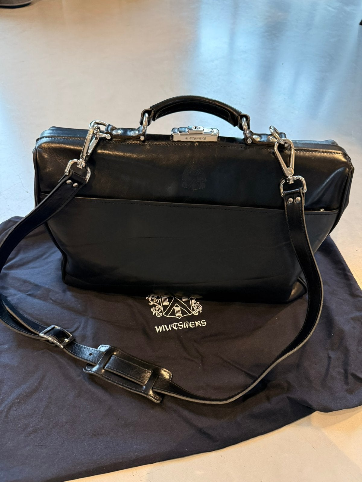 Mutsaers luxe lederen werktas, 40 tot 60 cm, Zwart, Minder dan 35 cm, Zo goed als nieuw