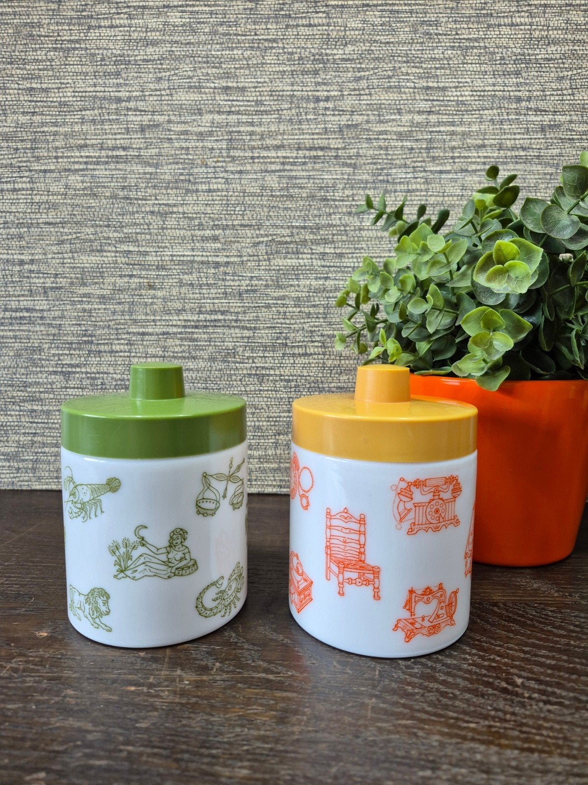 2 vintage/retro opaline potten, Ophalen of Verzenden, Huis en Inrichting