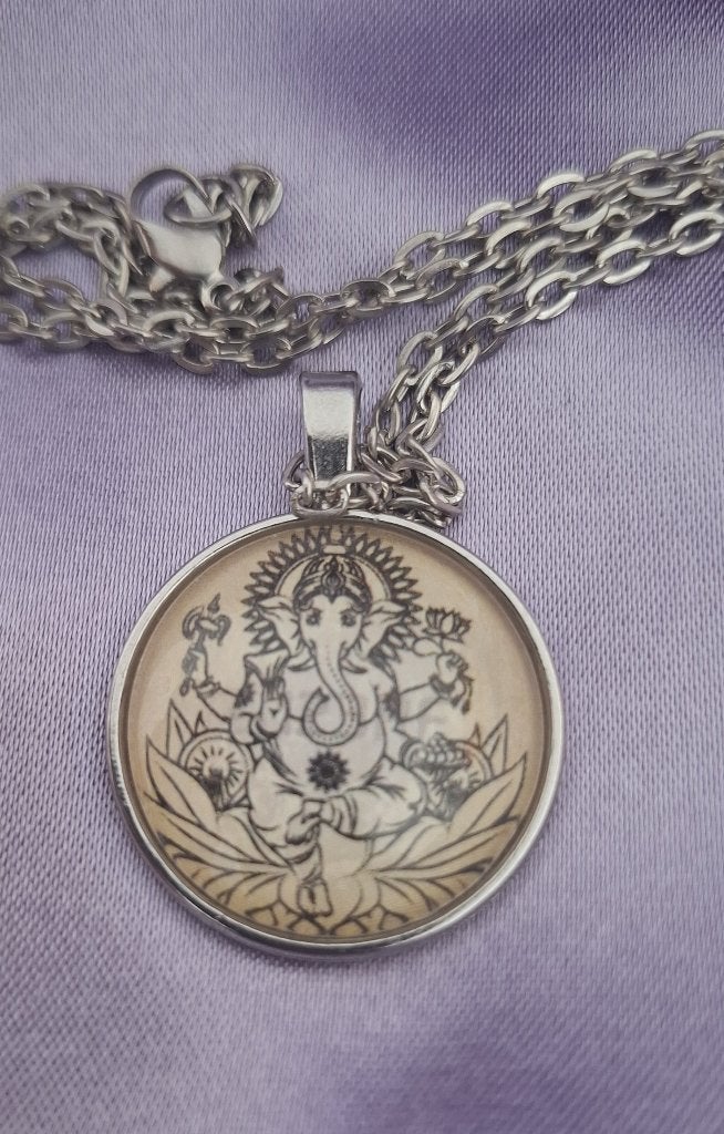 Halskettinkje met Ganesha hanger, Verzenden, Nieuw, Zilver, Overige materialen