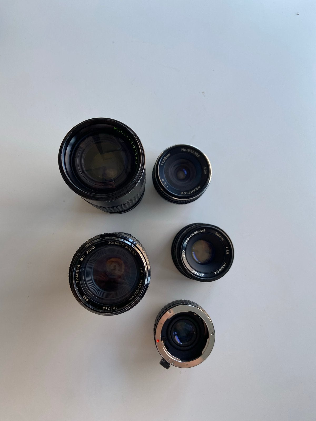 Vintage cameralenzen: Praktica, Yashica, Panagor, Audio, Tv en Foto, Fotografie | Lenzen en Objectieven, Ophalen, Gebruikt, Standaardlens