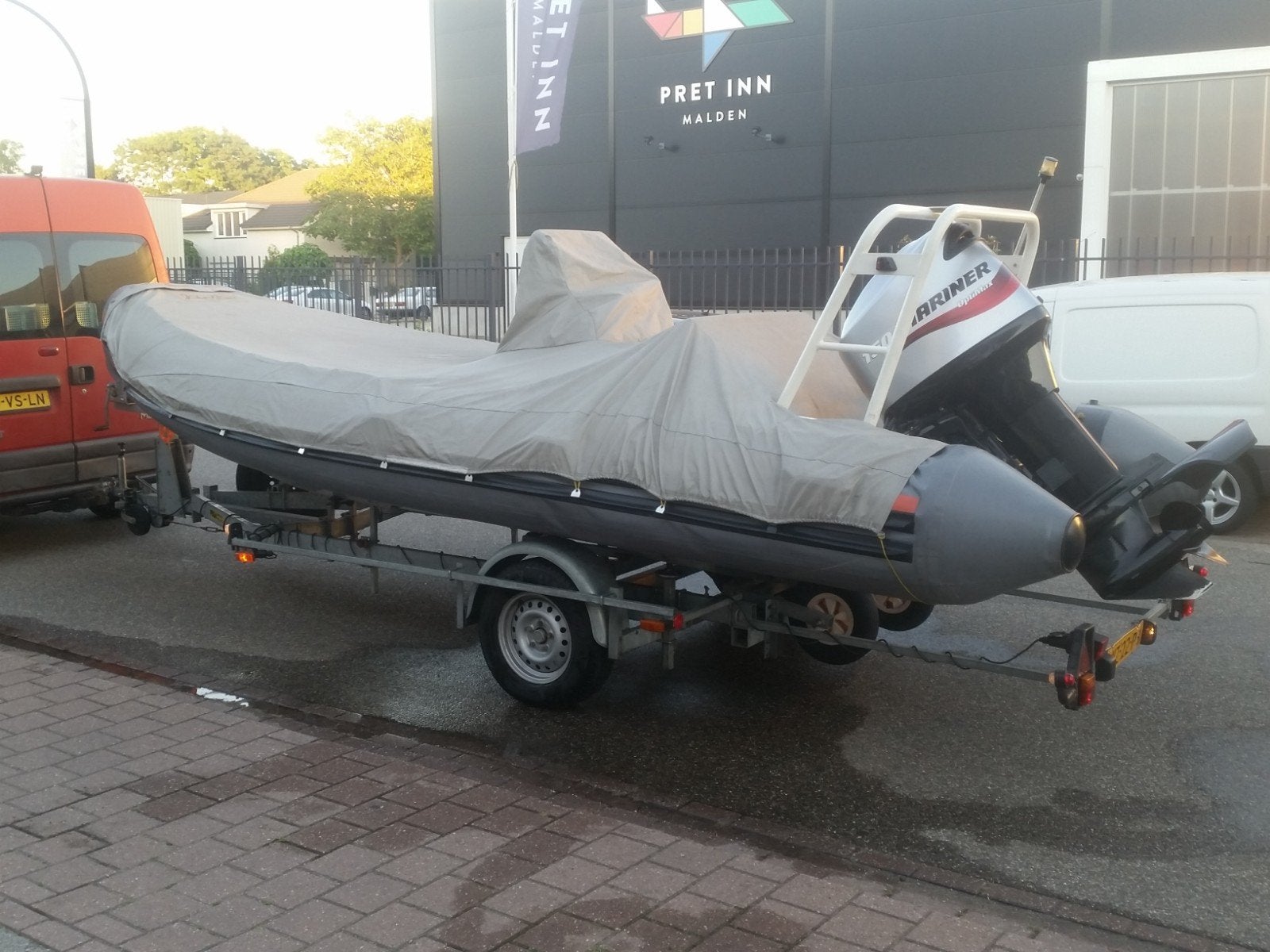 Joker Coaster RIB rubberboot Mariner Optimax 150 en trailer, Ophalen