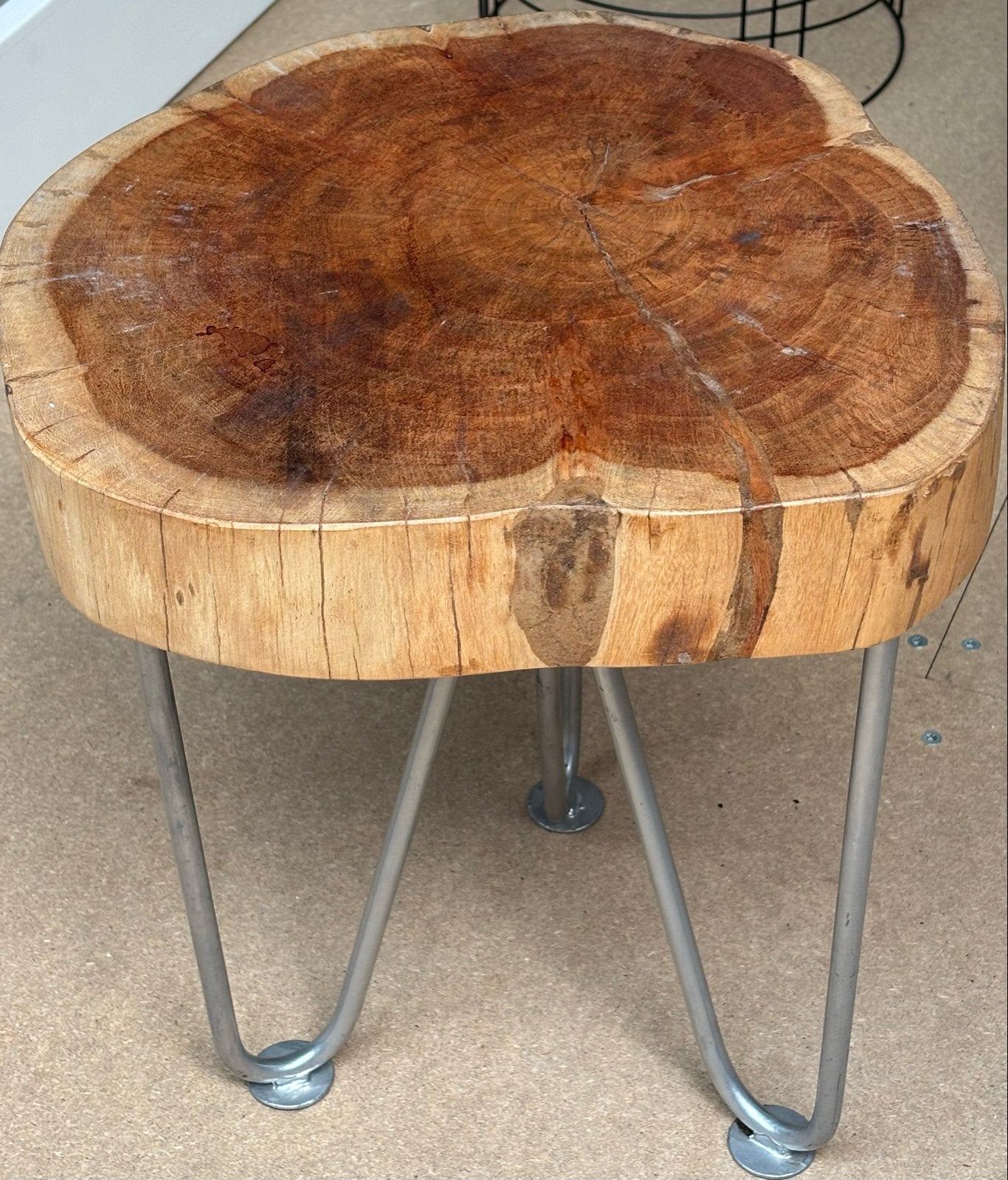 Set van 3 Bijzettafels - Hout, Metaal, Ophalen, Minder dan 45 cm, Minder dan 55 cm, Gebruikt