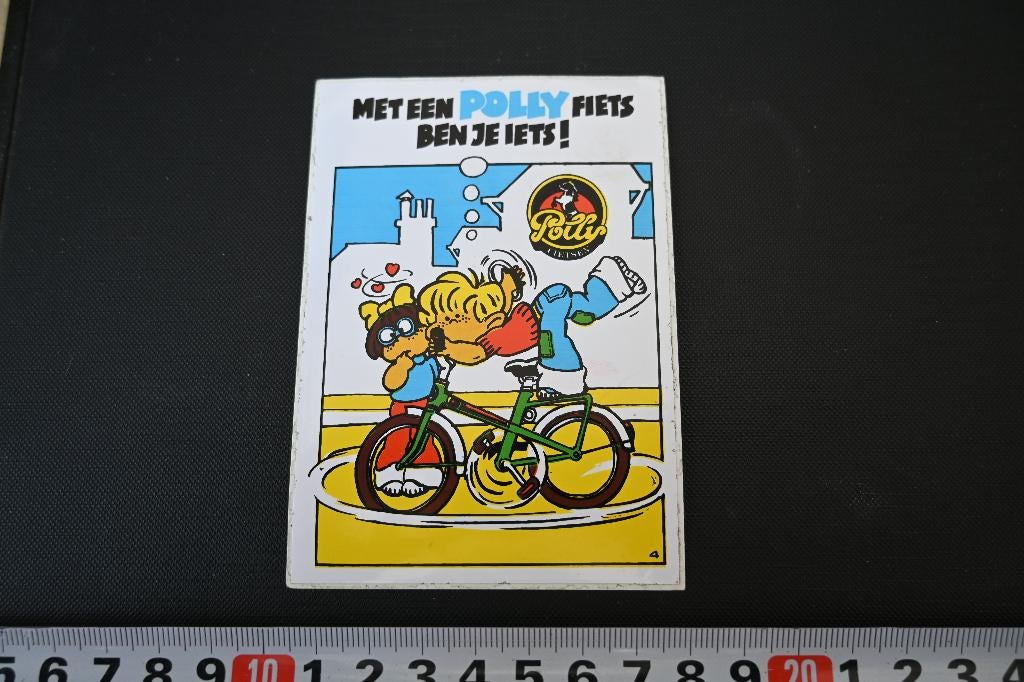 sticker met een polly fiets ben je iets - strip 7057, Ophalen, Zo goed als nieuw