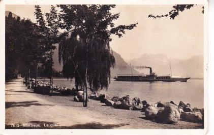 MONTREUX,- Le Quai met raderboot.  21-04, Ophalen of Verzenden, 1920 tot 1940, Ongelopen, Overig Europa
