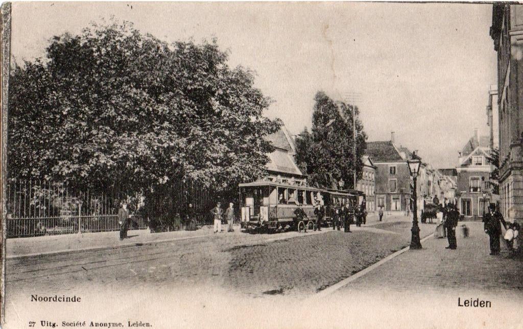Leiden, Noordeinde met Stoomtram., Verzenden, Voor 1920, Gelopen, Zuid-Holland