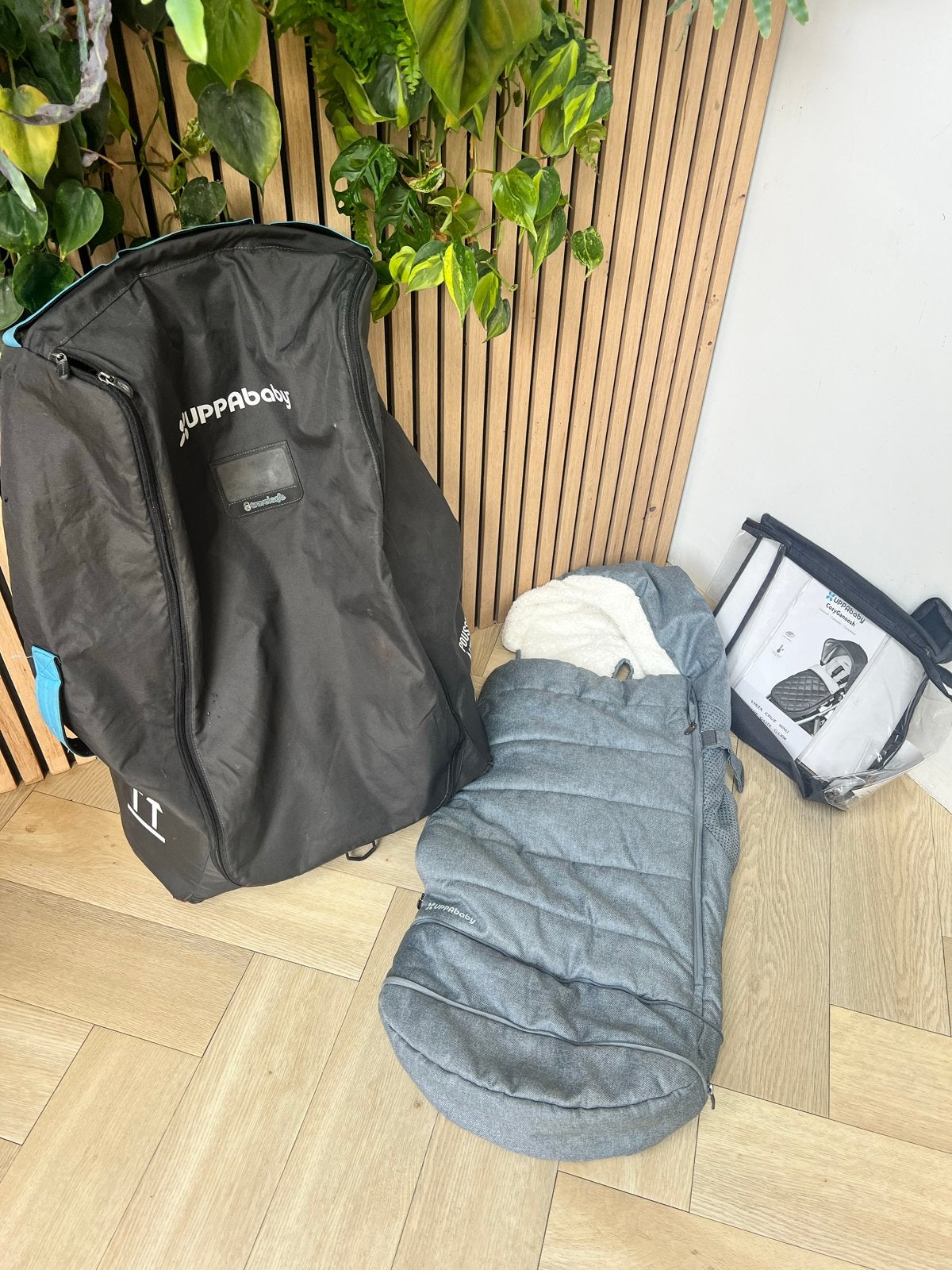 Uppababy Vista V2 voetenzak en reistas (grijs/blauw), Ophalen of Verzenden, Gebruikt, Kinderwagen, Overige merken