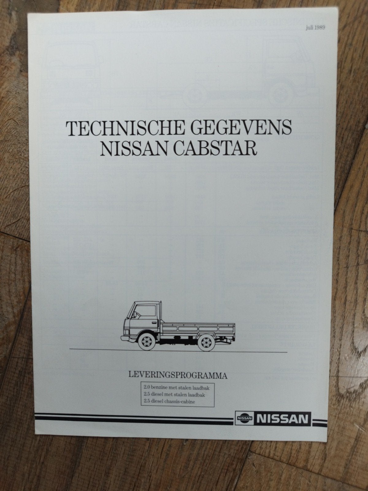 Nissan Cabstar Technische Gegevens (1990), Ophalen of Verzenden, Zo goed als nieuw, Nissan, NISSAN