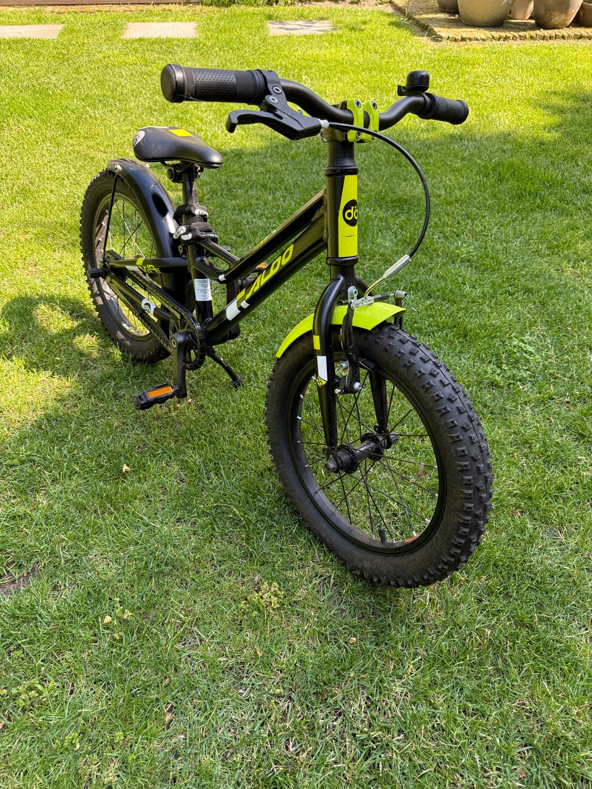 Aldo 303X Kinderfiets 16 inch - Zwart/Neon Geel, Ophalen, Zo goed als nieuw, Schijfrem, 16 tot 20 inch