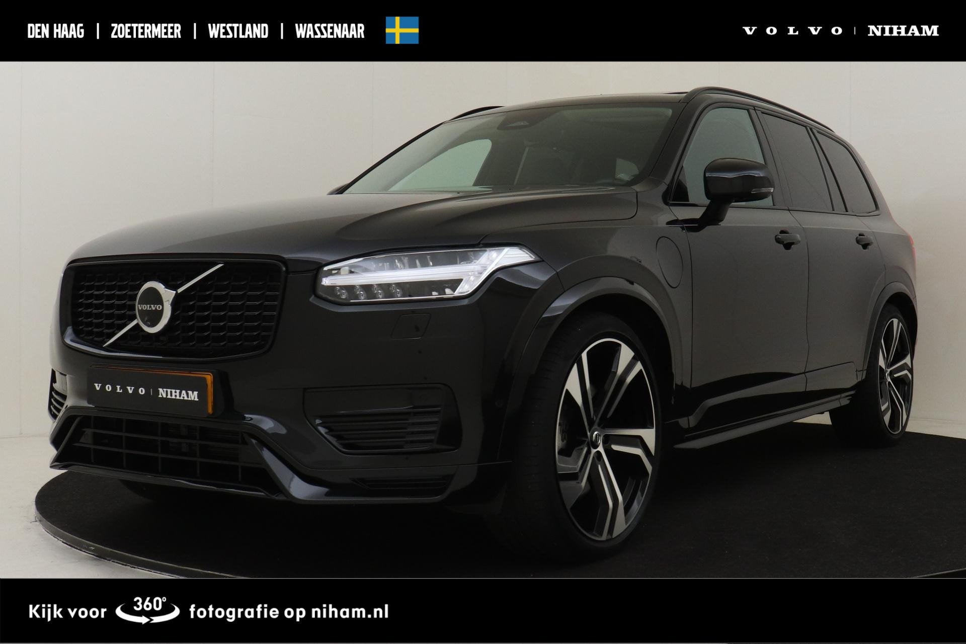 Volvo XC90 T8 PLUG-IN HYBRID AWD ULTRA DARK *FULL OPTIONS!*, Gebruikt, Euro 6, 4 cilinders, Zwart