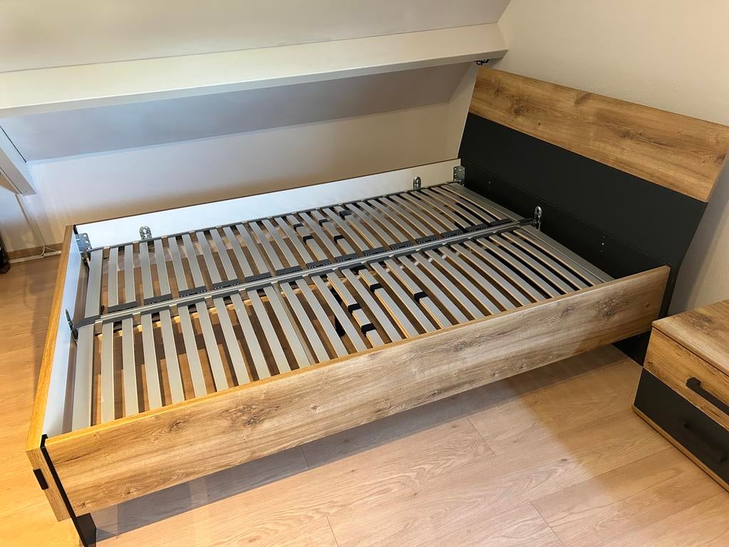Slaapkamer Goossens bed140x200 + kast mag ook apart verkocht, Ophalen, Tweepersoons, 140 cm, Zo goed als nieuw