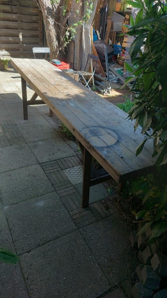 houten tuintafel - Ideaal voor buiten 3 meter, Ophalen, Gebruikt, Rechthoekig, Hout