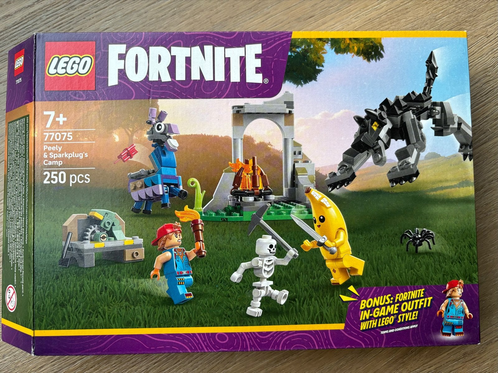 LEGO Fortnite 77075 Peely & Sparkplug's Kamp - Nieuwstaat, Lego, Ophalen of Verzenden, Zo goed als nieuw, Compleet