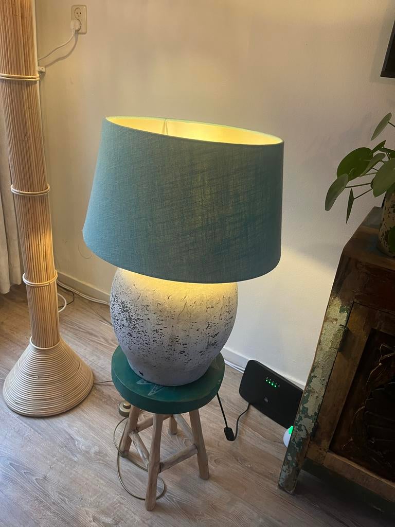 Prachtige lamp Turquoise kap, Gebruikt, Minder dan 30 watt, Gloeilamp, E27 (groot)