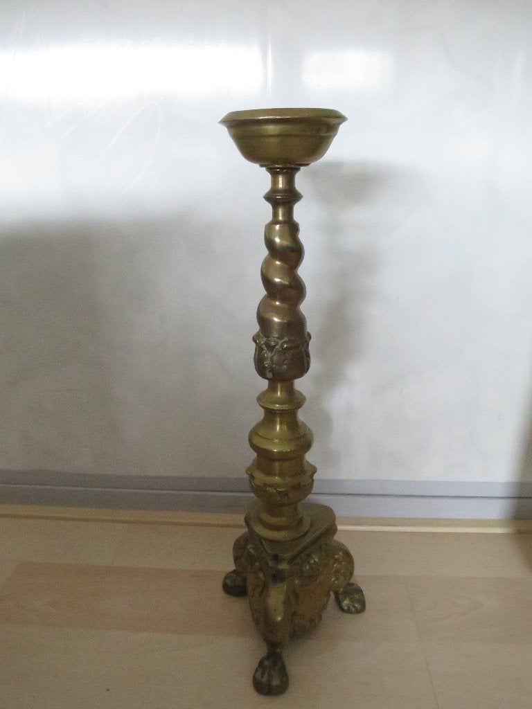 mooie grote zware antieke koperen kandelaar 50 cm, Antiek en Kunst, Antiek | Kandelaars, Ophalen of Verzenden, Koper of Brons