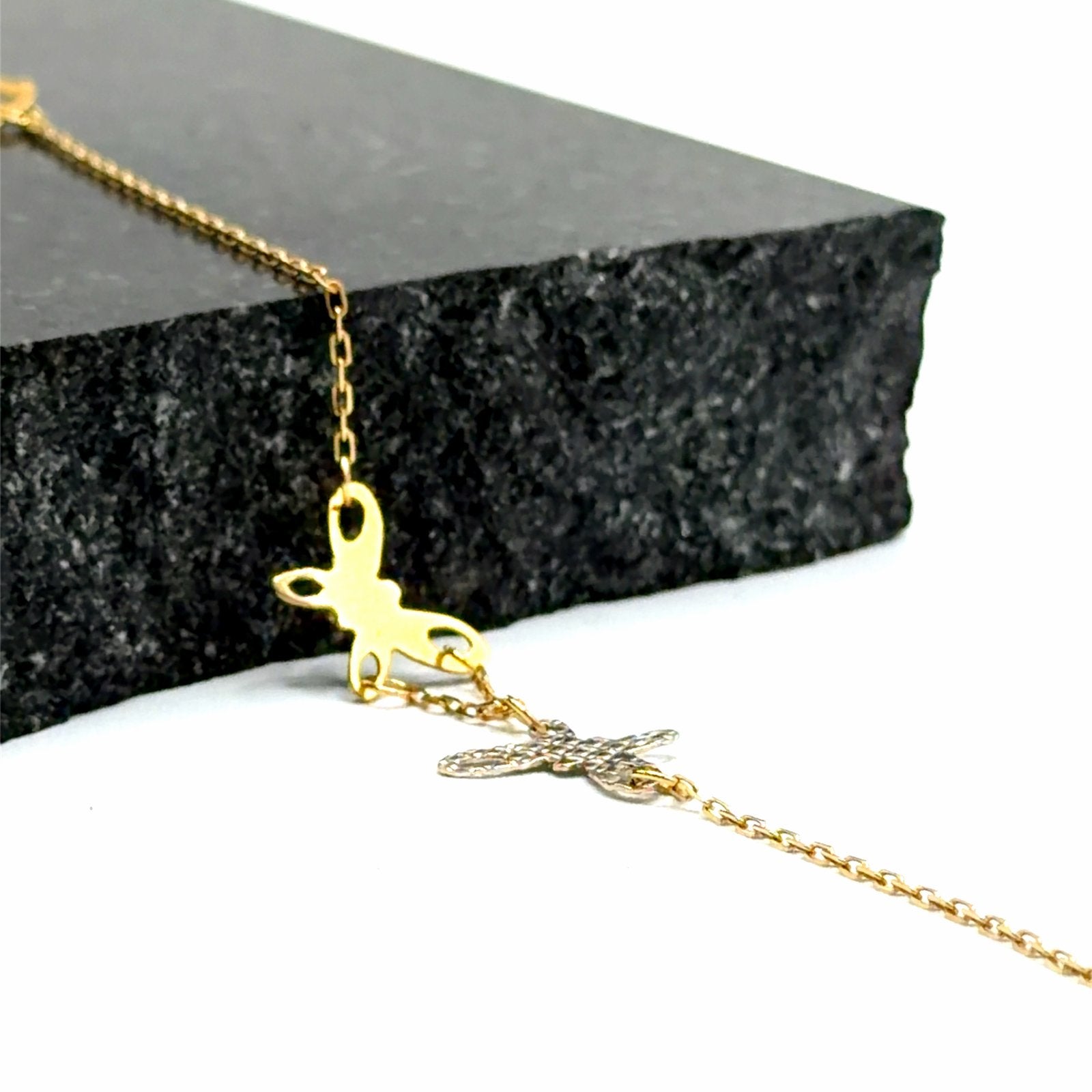 Gouden ketting met vlinders 18karaats, Sieraden, Tassen en Uiterlijk, W, Nieuw, Ophalen of Verzenden, W